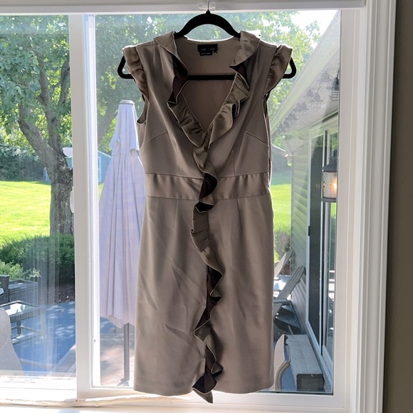 Max & Cleo Absolutely Flattering & Beautiful Satin Brown Dress - Picture 3 of 7